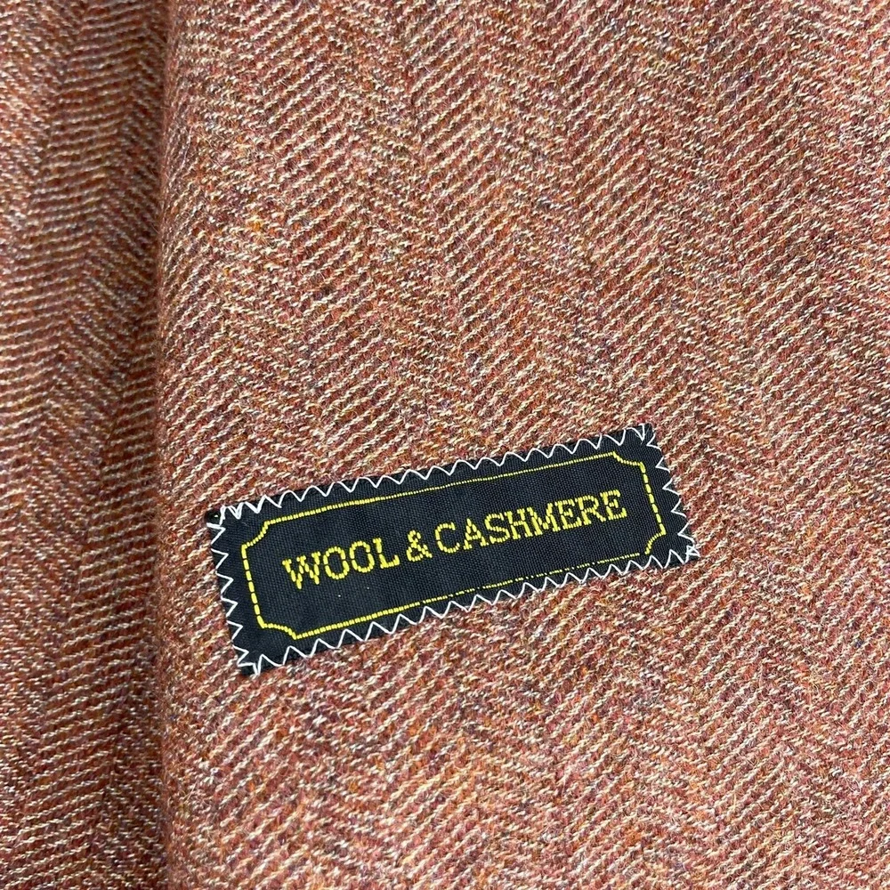 Belvest‎ Orange Herringbone Wool Cashmere Orange Mens Blazer Size 40R NWT